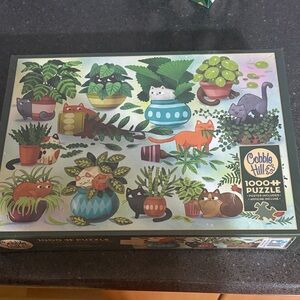 Cobble Hill Cat and Plant Puzzle - Multicolor